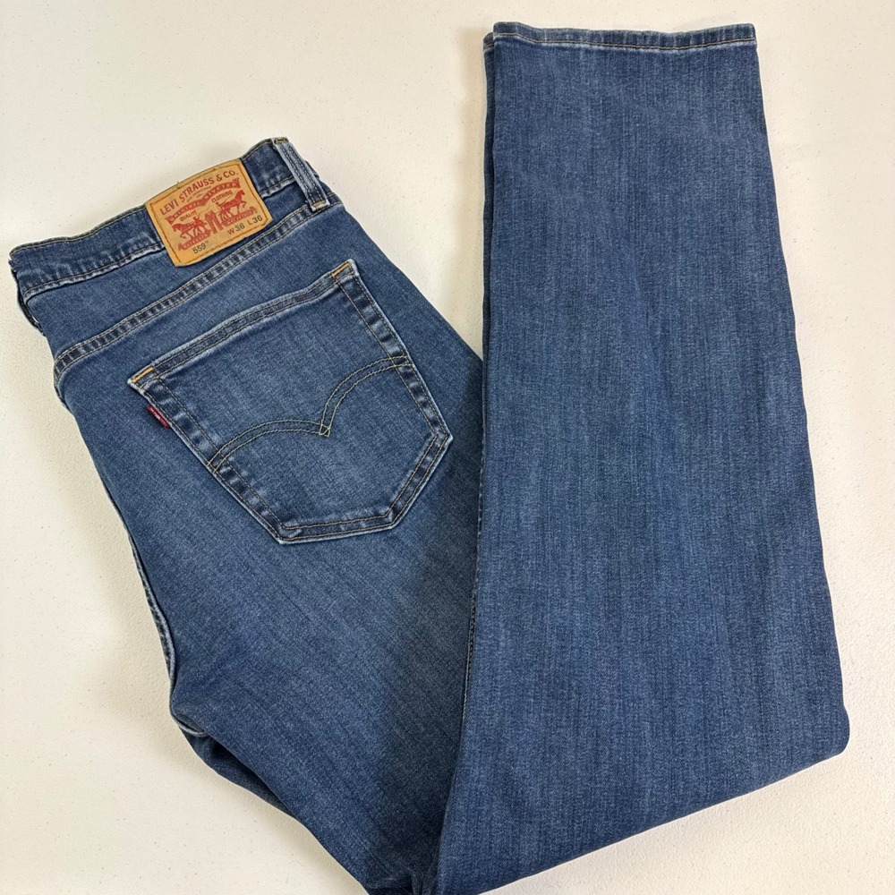 Levis 559 Relaxed Straight Jeans Mens 36x36 Medium Wash Blue Denim Pants